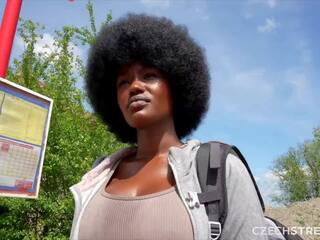 Czech Streets 152 Quickie with cute Busty Black Girl: Amateur x rated clip feat. George Glass