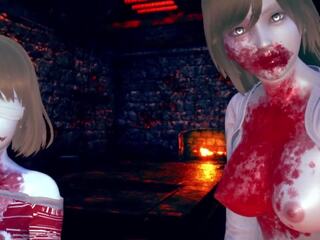 Provokuojantis undead zombis merginos norėti į valgyti jūs gyvas: hd x įvertinti klipas f6