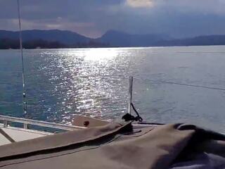 Risky suihinotto päällä sailing vene sisään greece, aikuinen elokuva de | xhamster