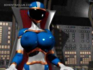I madh boobed anime hero glorious magnificent në i ngushtë kostum