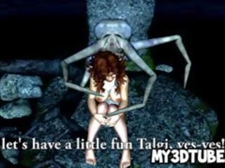 Petite 3D cookie Getting Fucked By An Alien Spider