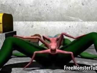 Green 3d enchantress merr fucked i vështirë nga një jashtëtokësor spider