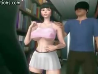 Busty Animated Gets Dildo In Cunt